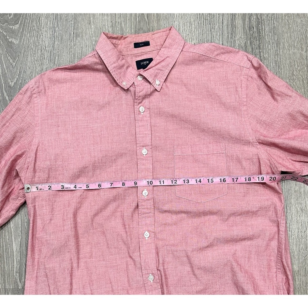 J. Crew Shirt Men's XL Red Slim Fit Casual Long Sleeve Button Down Cotton Shirt - Picture 6 of 11